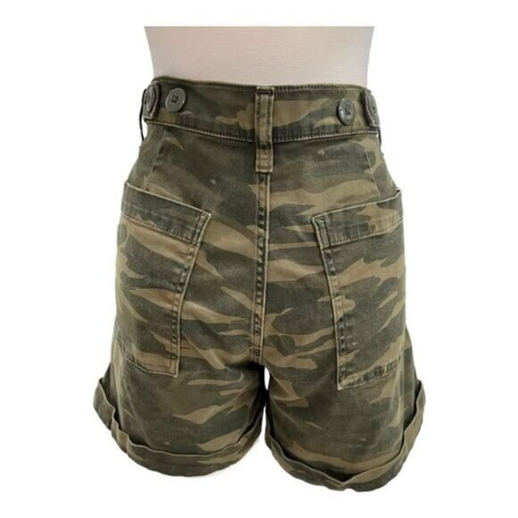 Lucky Brand Women's Mid Rise Cargo Shorts Green Camouflage Size 29 Casual Summer - Picture 4 of 7